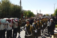 پیکر مطهر شهید تازه تفحص شده دفاع مقدس "مسعود سلیمی" در اسلام آبادغرب تشییع شد