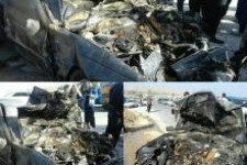 برخورد دودستگاه خودروسواری با تراکتور حادثه آفرید / آتش گرفتن خودرو پژو در صحنه تصادف