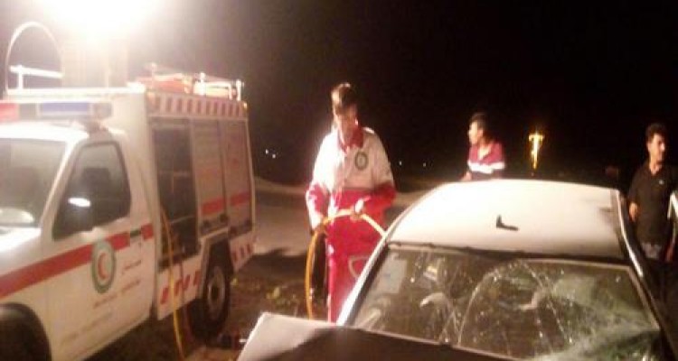 برخورد ۲۰۶ و پراید در محور  حمیل به ایلام ۲ مصدوم برجای گذاشت + تصاویر