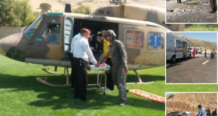 حادثه رانندگی در محور سرپل ذهاب-کرند غرب 17 مصدوم برجای گذاشت + تصاویر