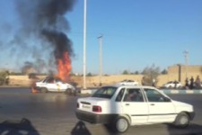  آتش گرفتن یک پراید پس از تصادف + فیلم