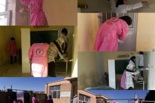 رنگ آمیزی و نقاشی دبستان روستایی در اسلام آبادغرب توسط گروه جهادی خواهران 