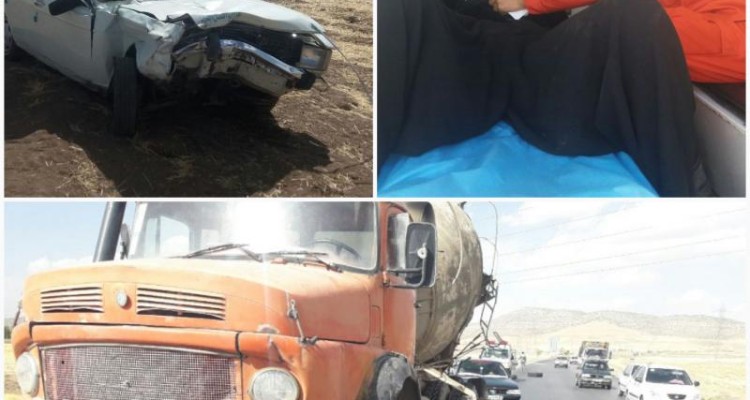 برخورد پیکان با کامیون در سه راهی ملاوی اسلام آبادغرب+تصاویر