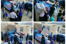 توزیع مواد غذایی و البسه زمستانی در روستاهای محروم بخش گواور+تصاویر