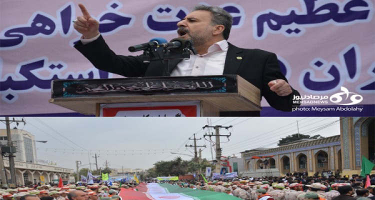 مراسم یوم الله 13 آبان در استان کرمانشاه برگزار شد/ استکبار ستیزی زیر بارش باران