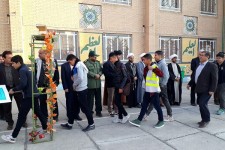 اعزام دانش آموزان بسیجی به اردوی راهیان نور در اسلام آبادغرب+تصاویر