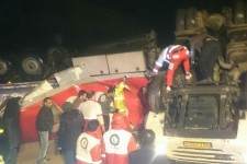 واژگونی تریلر اسکانیا در محور کرمانشاه به اسلام آبادغرب1 کشته برجای گذاشت+تصاویر