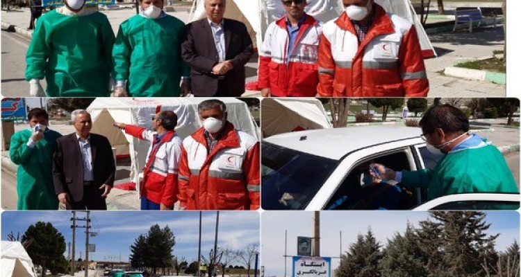 استقرار ایستگاه غربالگری تب سنجی در ورودی شهرهای اسلام آبادغرب و دالاهو