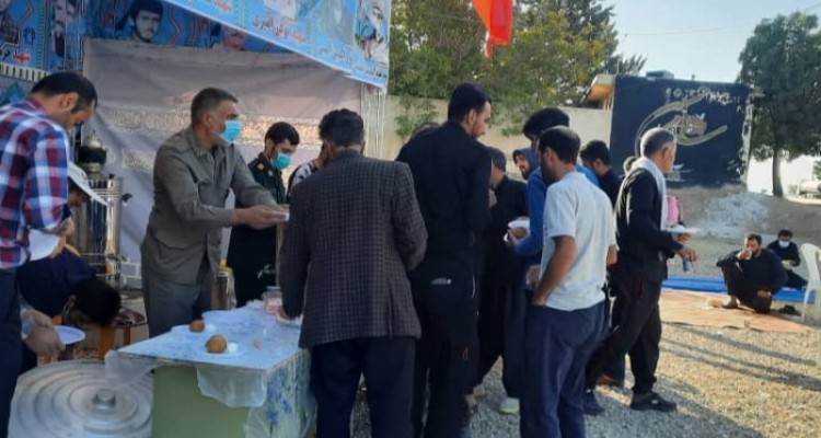 خدمت رسانی موکب شهید سلیمانی سپاه به زوار اربعین در حمیل