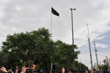 برافراشتن پرچم متبرک امام رضا(ع) در اسلام‌آبادغرب+تصاویر
