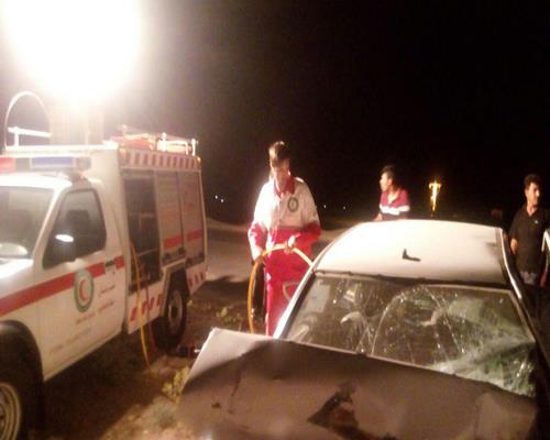 برخورد ۲۰۶ و پراید در محور  حمیل به ایلام ۲ مصدوم برجای گذاشت + تصاویر