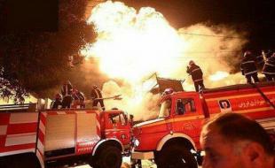 مهار آتش‌سوزی انبار روغن خودرو در کرمانشاه/ بکارگیری ۱۰۰ آتش‌نشان