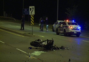 فرار یک خودرو پس از تصادف با موتورسیکلت + فیلم 