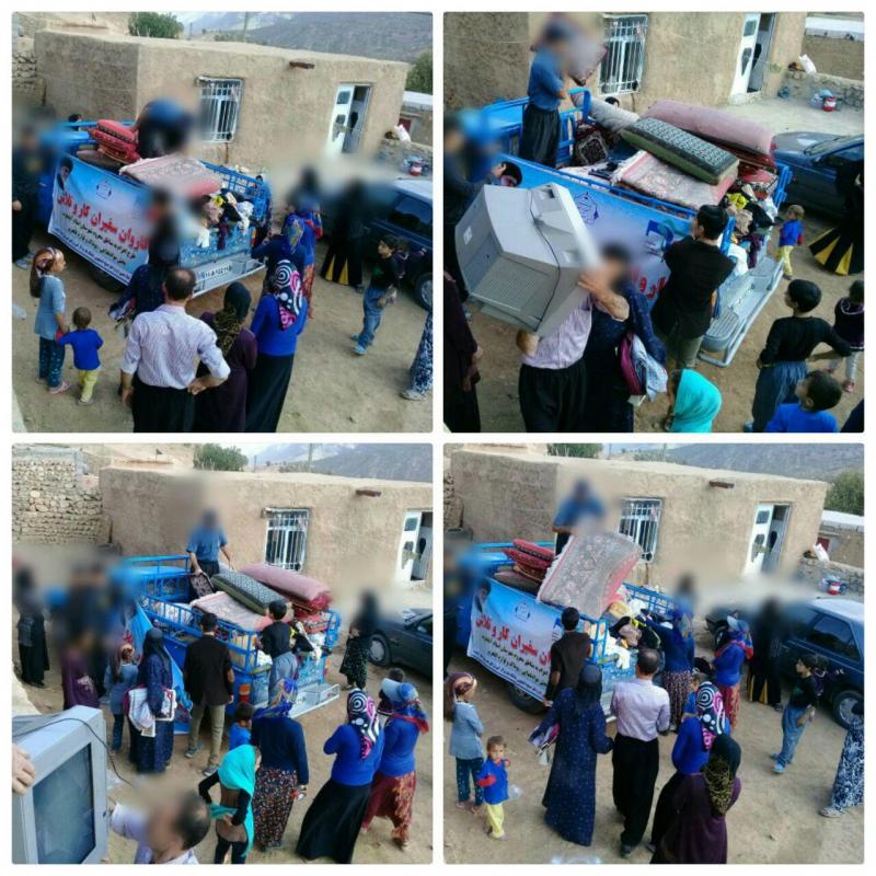 توزیع مواد غذایی و البسه زمستانی در روستاهای محروم بخش گواور+تصاویر