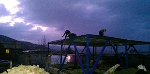  اجرای اولین سقف از واحد های مسکونی خسارت دید ه زلزله کرمانشاه