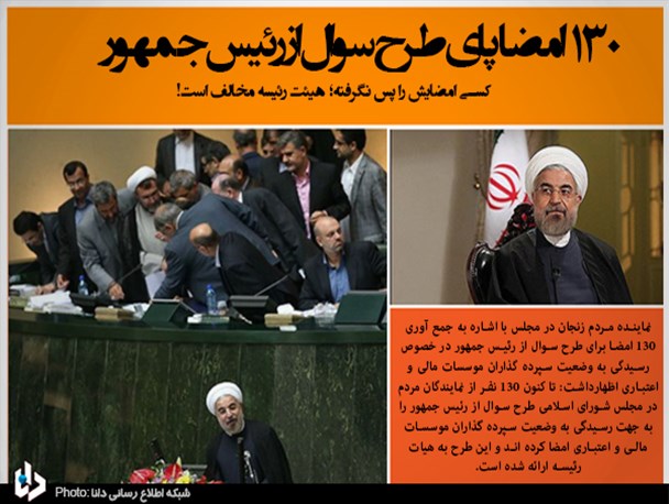  130 امضا پای طرح سوال از رئیس جمهور باقی است/ کسی امضایش را پس نگرفته؛ هیئت رئیسه مخالف است/ اعتراض ها نتیجه بی توجهی دولت است