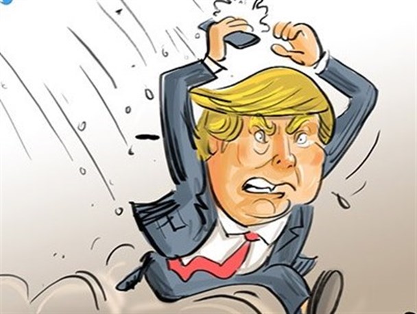 کاریکاتور/ پاسخ ایرانی‌ها به رئیس‌جمهور‌آمریکا