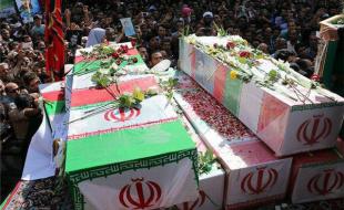 تشییع پیکر ۹ شهید گمنام دفاع مقدس در کرمانشاه