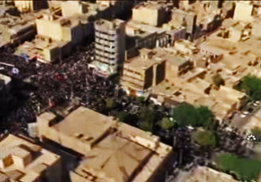 تصاویر هوایی از مراسم تشییع پیکرهای مطهر شهدای جنایت تروریستی اهواز 