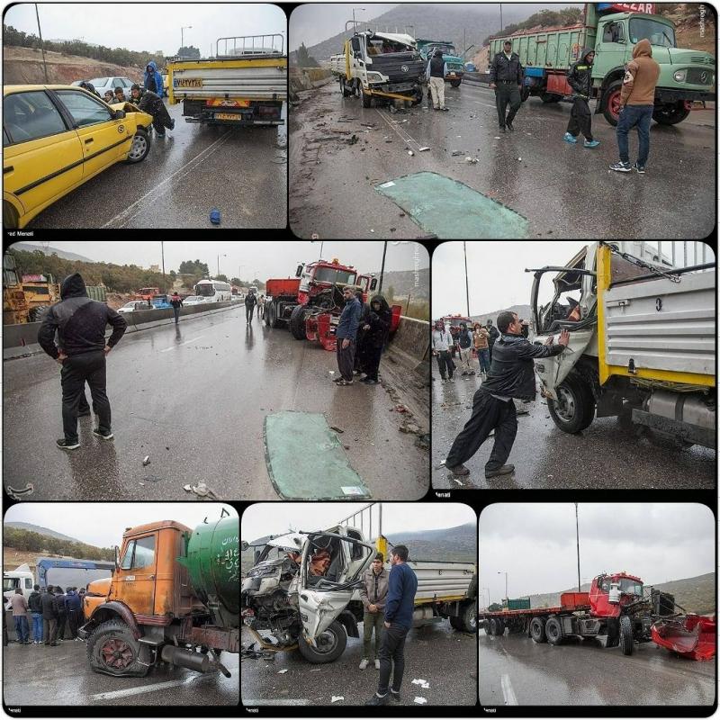 تصادف زنجیره‌ای در محور اسلام آباد ـ کرمانشاه