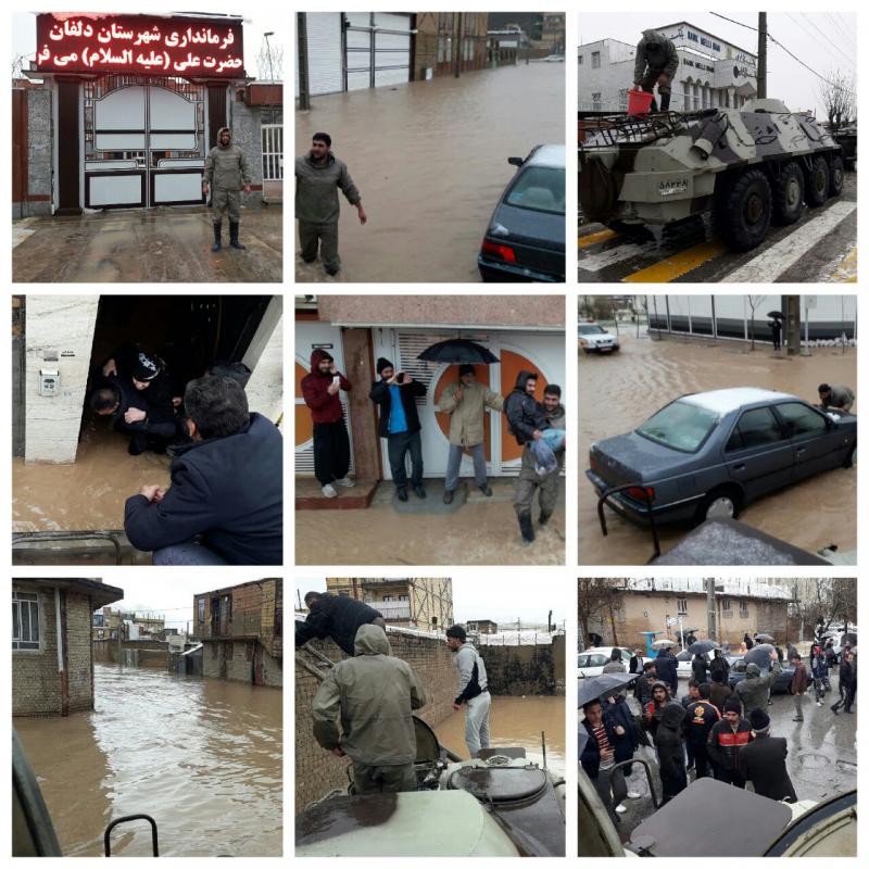 اعزام نفر برهای دوزیست آبی خاکی و ادوات سبک و سنگین تیپ 181 زرهی  اسلام اباد غرب به استان های سیل زده ایلام و لرستان 