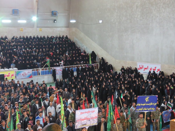 برپایی اجتماع بزرگ بسیجیان در اسلام آبادغرب+تصاویر