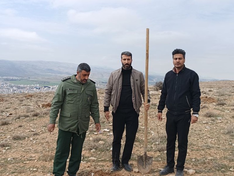 طرح کاشت بیش از ۸ هزار نهال به یاد سردار دل ها در شهرستان اسلام آباد غرب